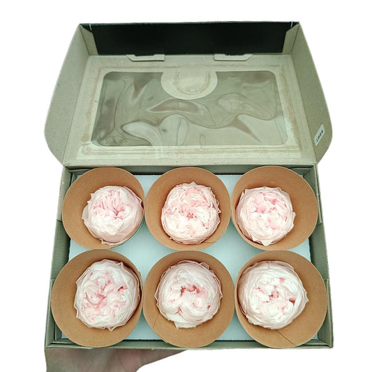 Mundo Eterno Peonias Rosas Preservadas 6 Unidades_0