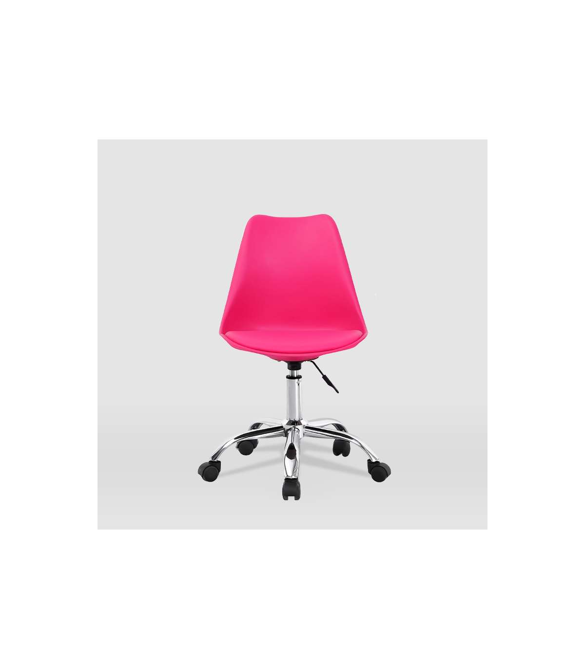 Silla De Oficina Adriana Acabado Rosa. Alto: 85.5-100.5cm Ancho: 47.5cm Fondo: 54.5cm._0