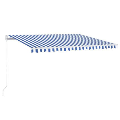 Toldo Manual Retráctil Con Led Azul Y Blanco 400x350 Cm_0