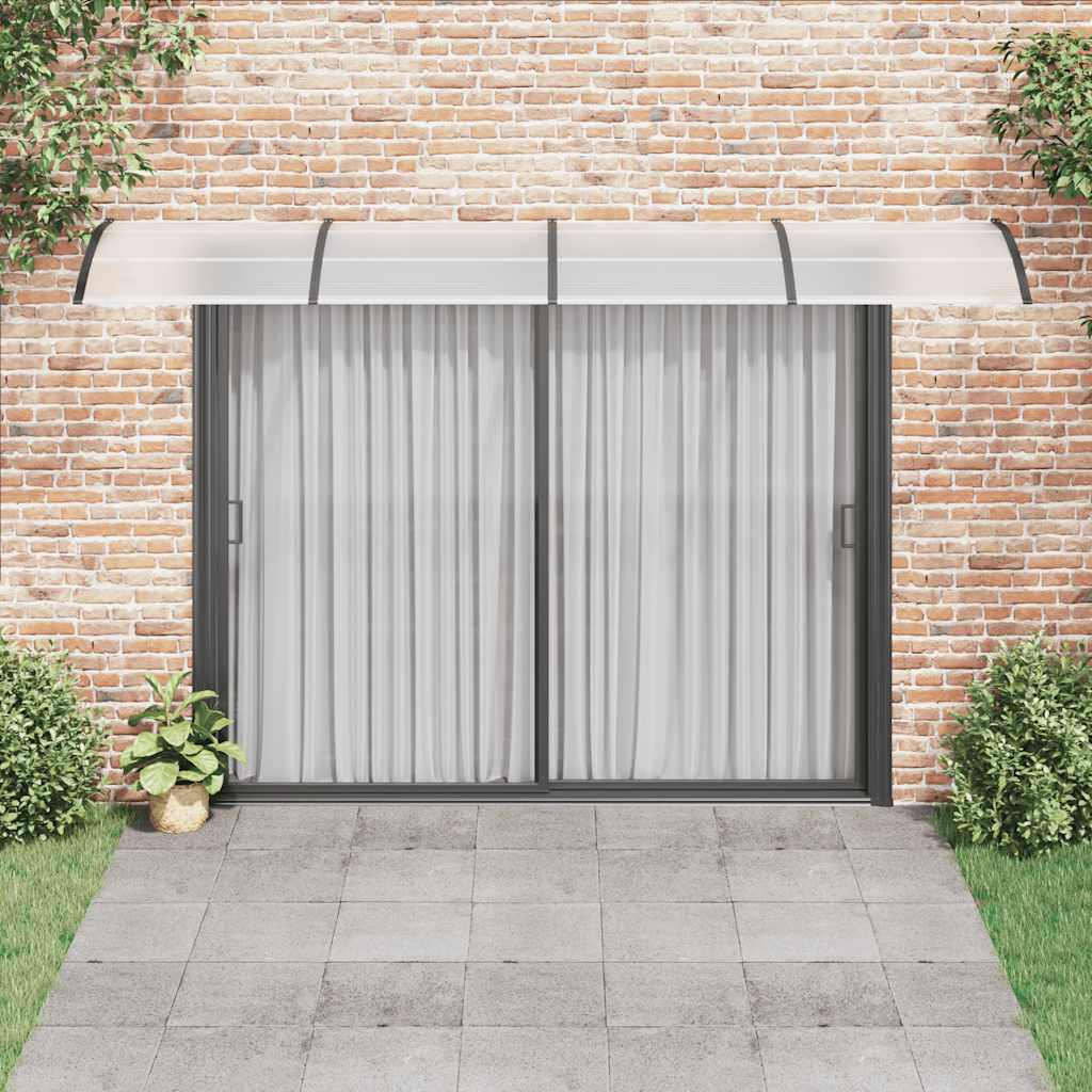 Marquesina Puerta Policarbonato Negro Y Transparente 400x75 Cm_2