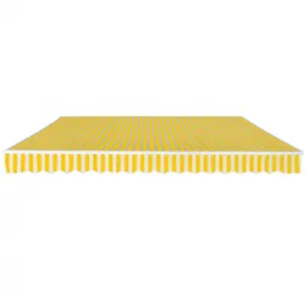 Toldo Plegable De Operación Manual 600 Cm Amarillo Y Blanco_0