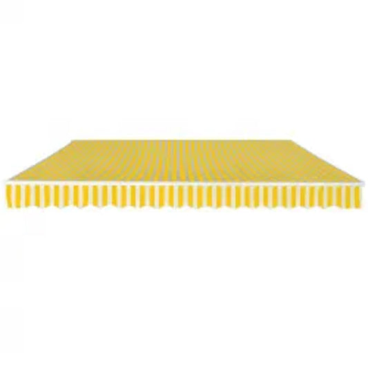 Toldo Plegable De Operación Manual 600 Cm Amarillo Y Blanco_0