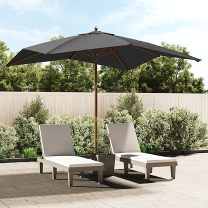 Vidaxl Sombrilla Jardín Poste De Madera Gris Antracita 300x300x273 Cm_1