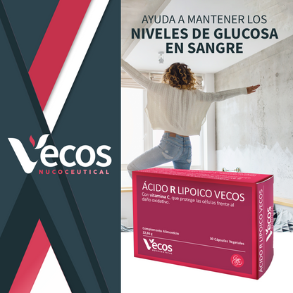 Ácido R Lipoico 600 Mg Vecos 30 Cápsulas | Potente Antioxidante | Con Vitamina C, Biotina Y Cromo_1