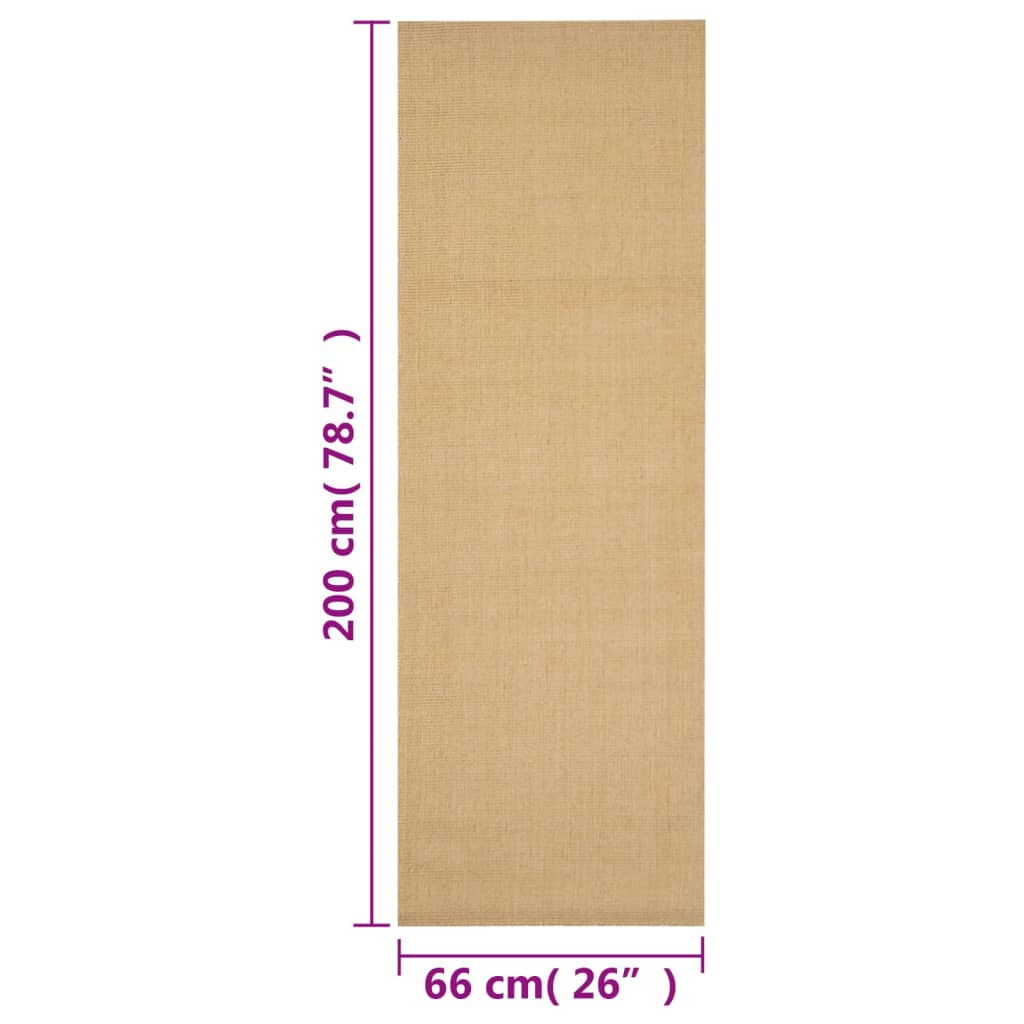 Alfombra De Sisal Natural 66x200 Cm / Vetonek_3
