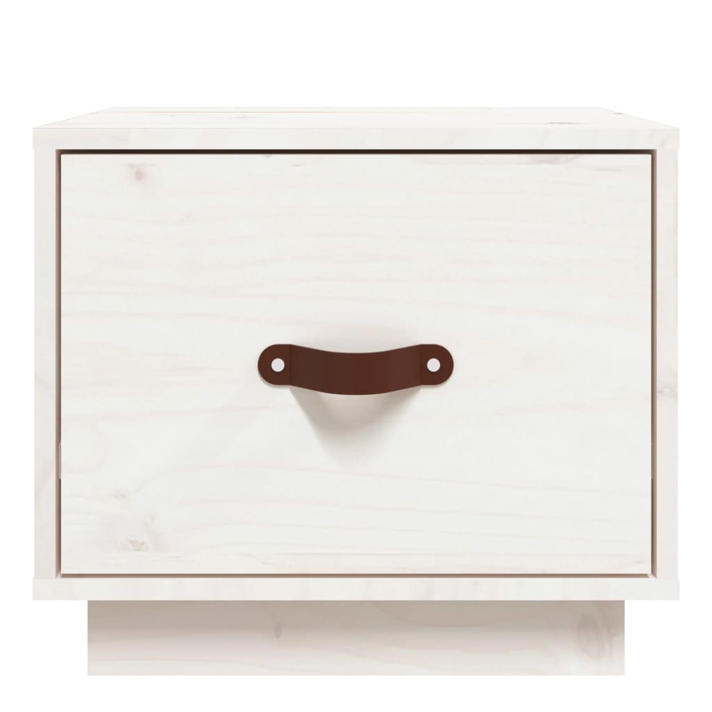 Mesitas De Noche 2 Uds Madera Maciza Pino Blanco 40x34x35 Cm_3