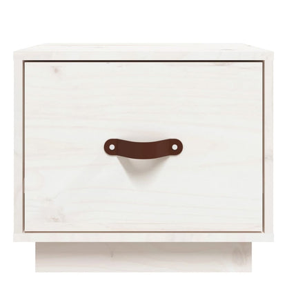 Mesitas De Noche 2 Uds Madera Maciza Pino Blanco 40x34x35 Cm_3