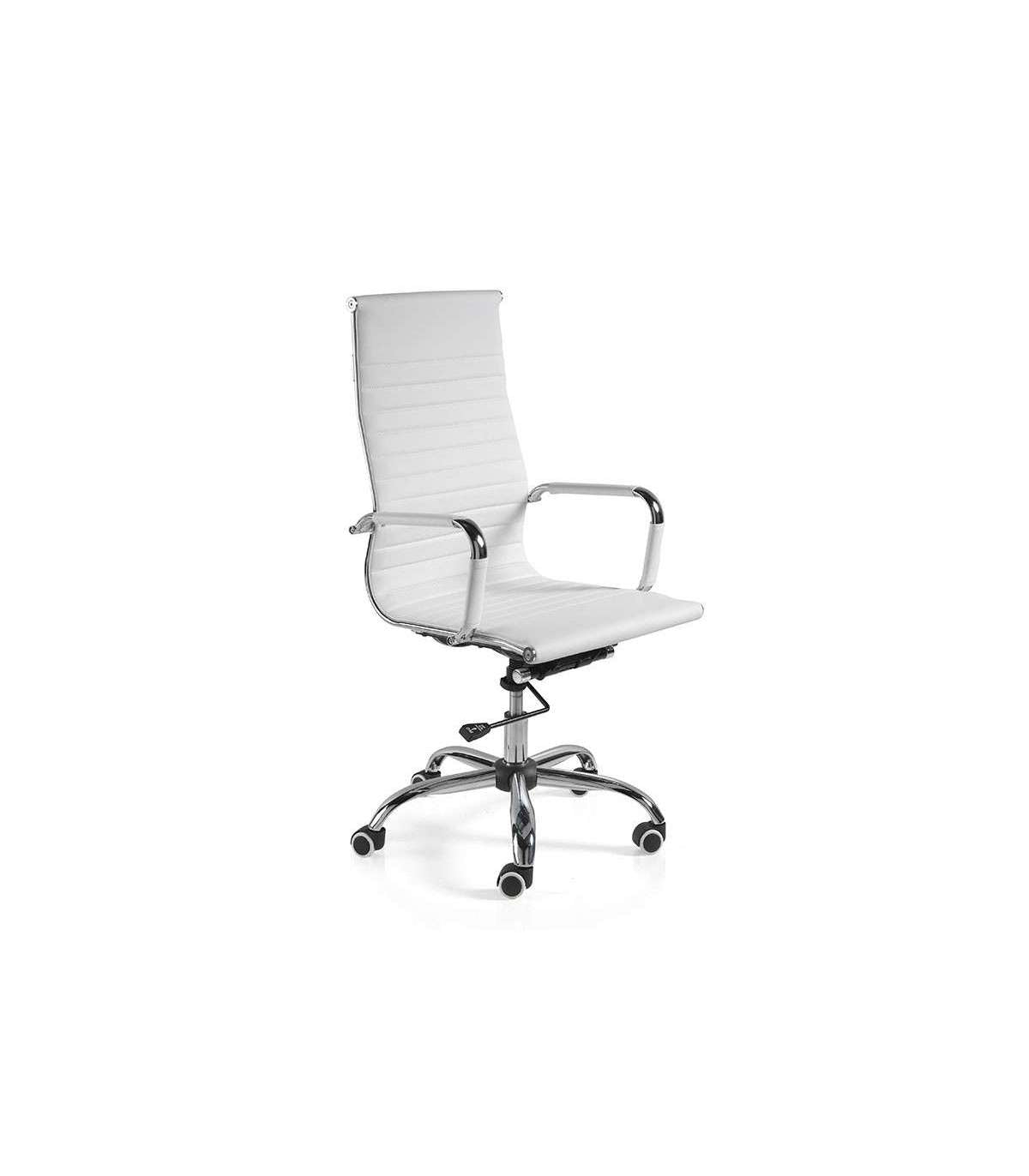 Silla Despacho Giratoria Elevable Acabado Blanco, 60 Cm(ancho) 108-115 Cm(altura) 66 Cm(fo_0