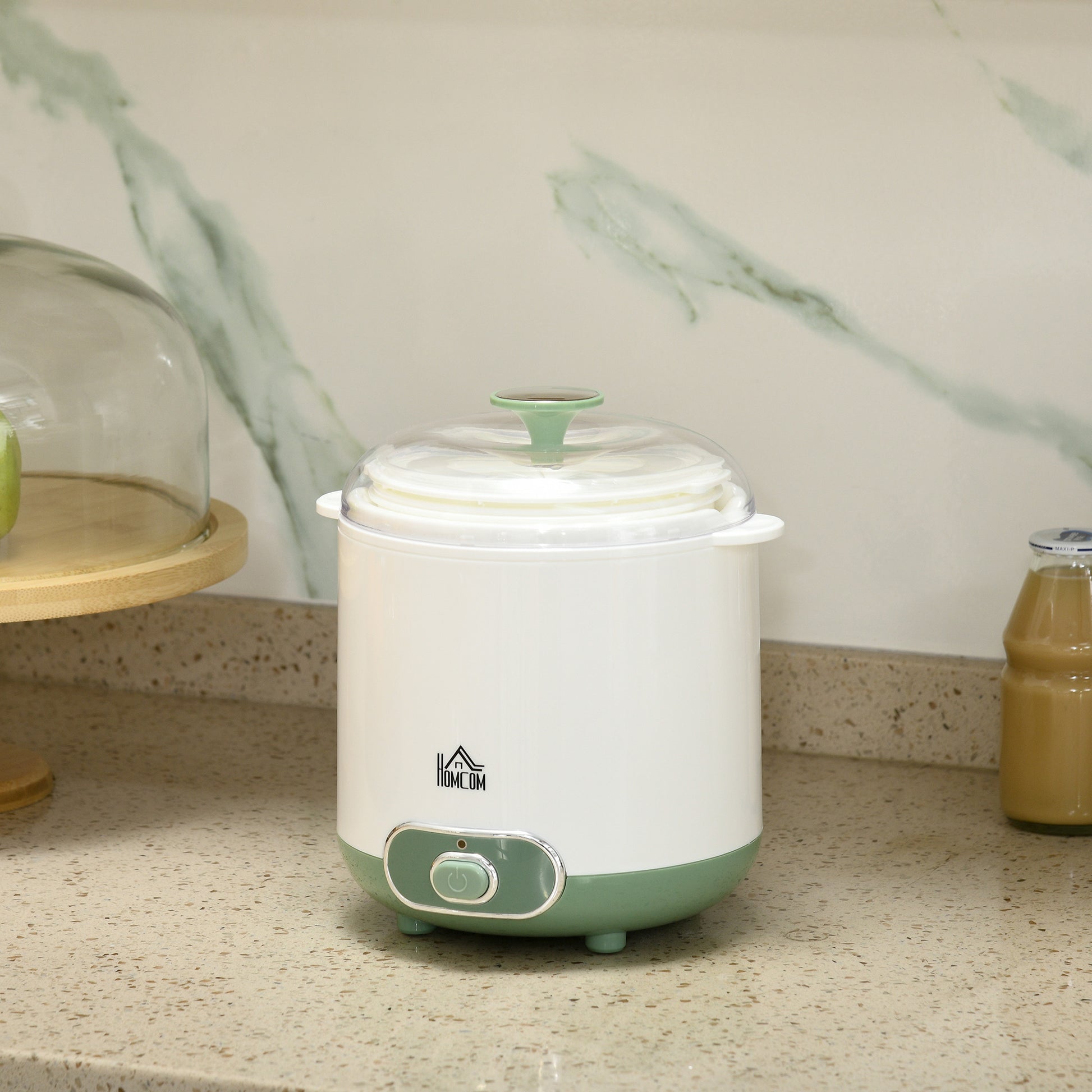 Homcom Yogurtera 20 W 1,5l Con Indicador De Encendido 19,5x17,5x21,4 Cm Blanco_1