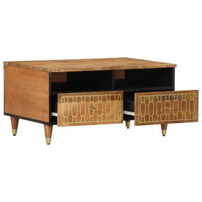Mesa De Centro De Madera Maciza Mango 80x54x40 Cm_1