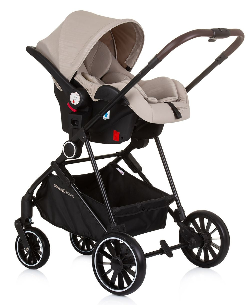 Carrito De Bebé Trio Convertible Aura Hasta 22 Kg Macadamia_4