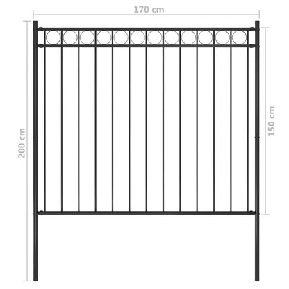 Valla De Jardín De Acero Negro 1,7x1,5 M / Vetonek_2