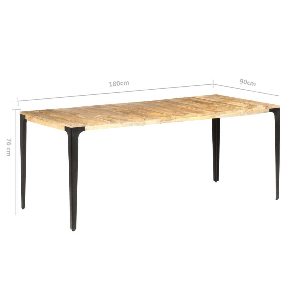 Mesa De Comedor De Madera Maciza De Mango 180x90x76 Cm_3