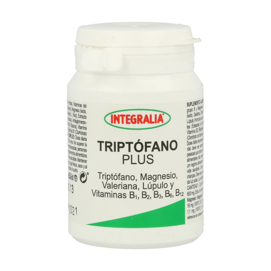 Triptófano Plus con Magnesio, Valeriana y Vitaminas B Integralia, 50 cápsulas
