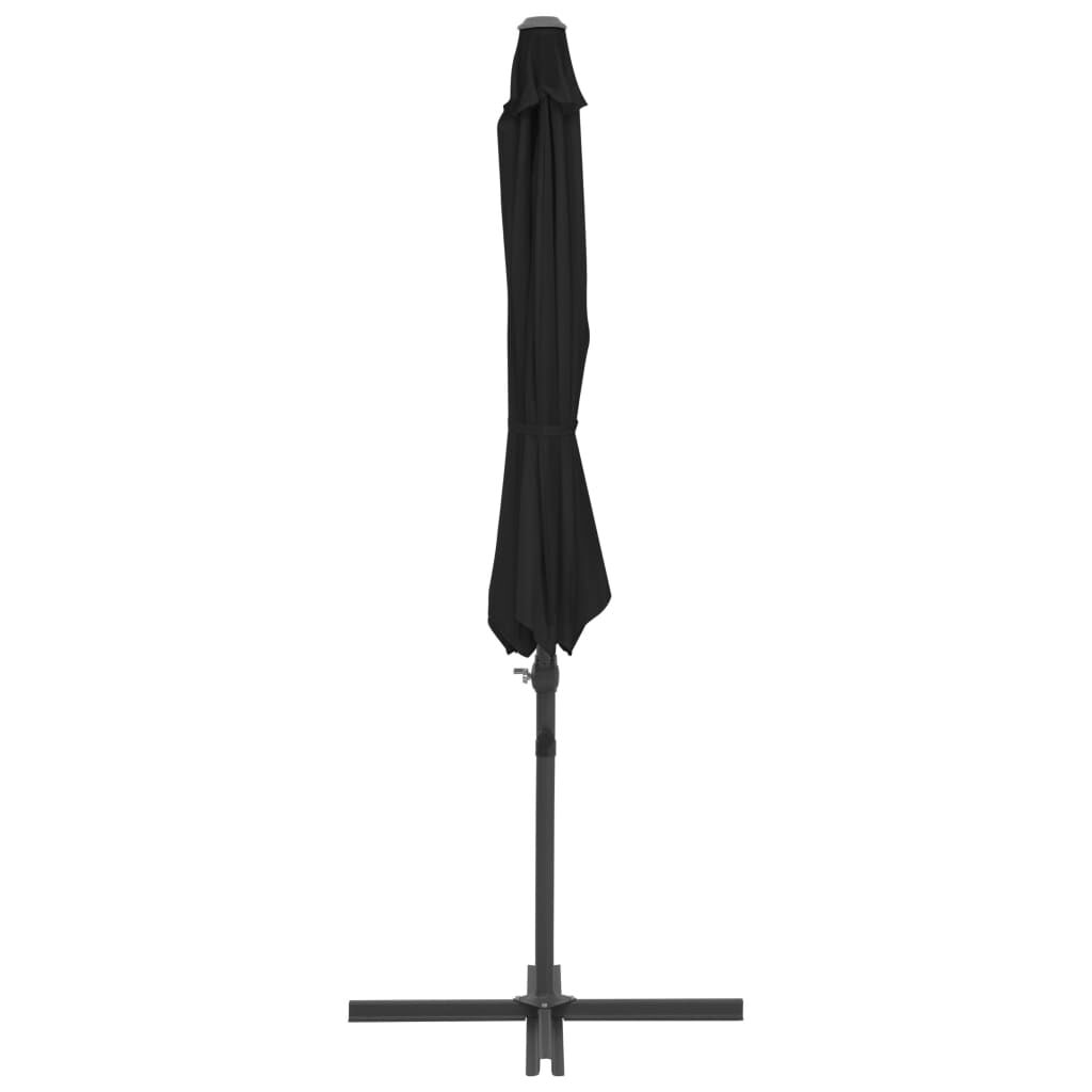Vidaxl Sombrilla De Jardín Voladiza Con Palo De Acero Negro 300 Cm_3