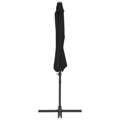 Vidaxl Sombrilla De Jardín Voladiza Con Palo De Acero Negro 300 Cm_3