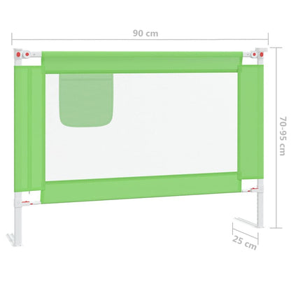 Vidaxl Barandilla De Seguridad Cama De Niño Tela Verde 90x25 Cm_2