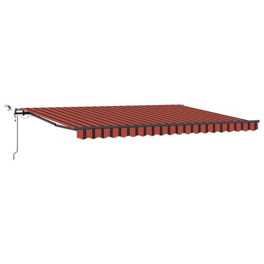Toldo Retráctil Naranja Y Marrón 450 X 350 Cm Poliéster_0
