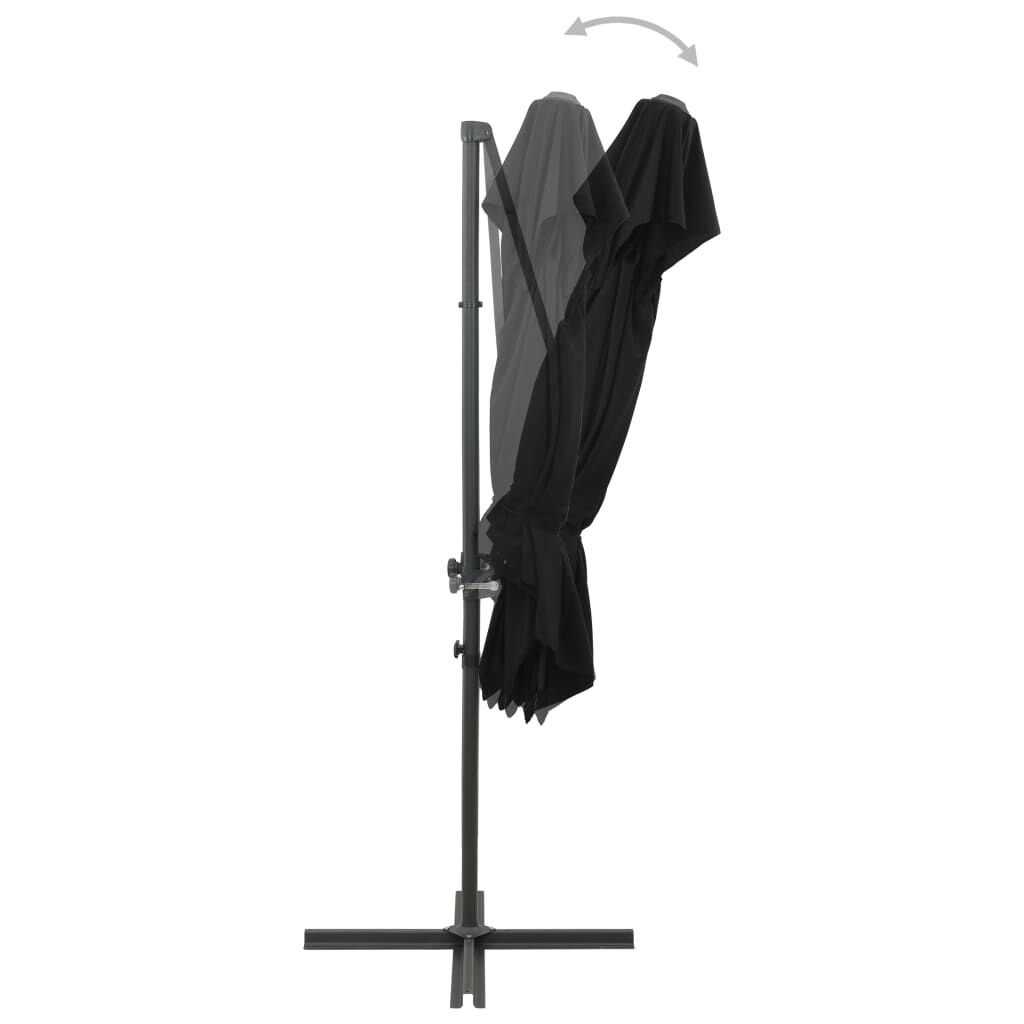 Vidaxl Sombrilla Jardín Voladiza Con Cubierta Doble Negro 250x250 Cm_4