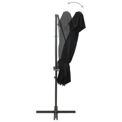 Vidaxl Sombrilla Jardín Voladiza Con Cubierta Doble Negro 250x250 Cm_4