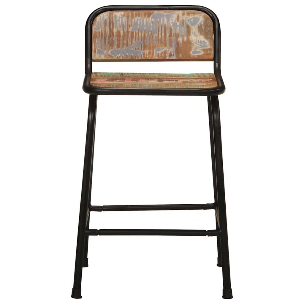 Taburetes De Barra 2 Uds 46x35,5x70 Madera Maciza Reciclada_0