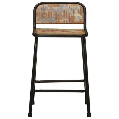 Taburetes De Barra 2 Uds 46x35,5x70 Madera Maciza Reciclada_0
