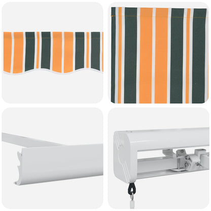 Toldo Retráctil Verde Y Amarillo 300 X 250 Cm Lona Y Aluminio_3