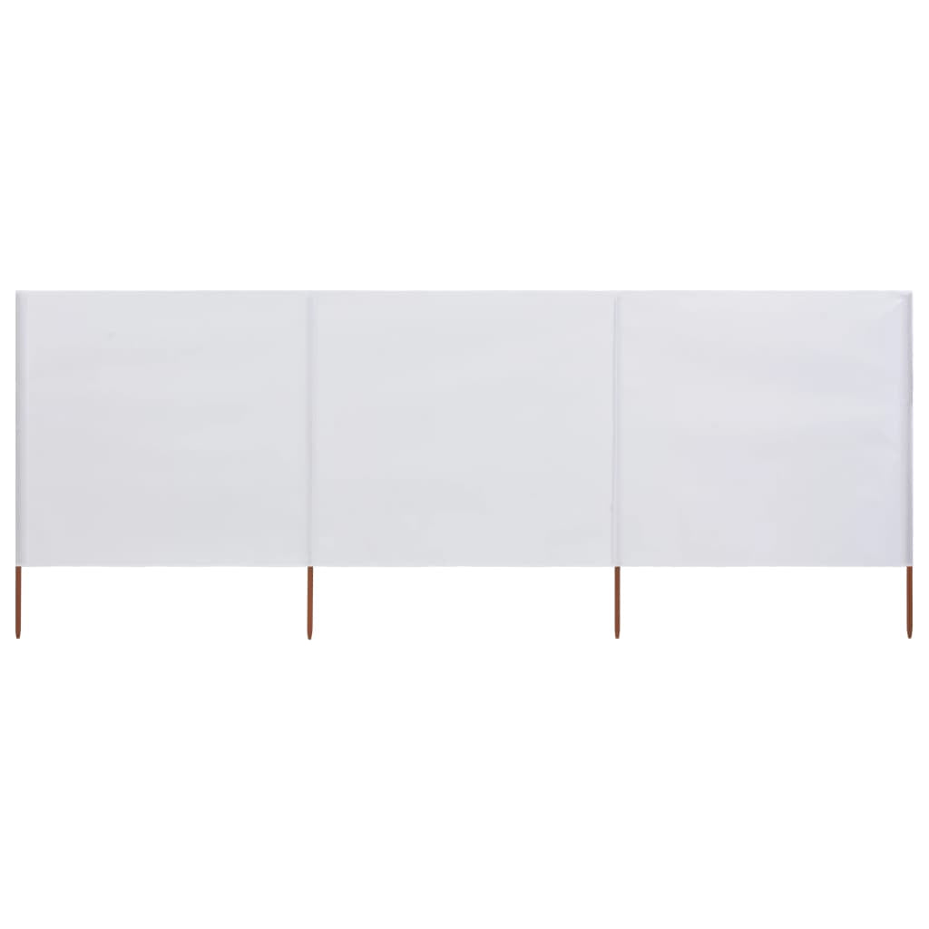 Vidaxl Paravientos De Playa De 3 Paneles Tela Blanco Arena 400x160 Cm_0