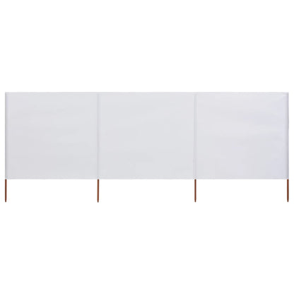 Vidaxl Paravientos De Playa De 3 Paneles Tela Blanco Arena 400x160 Cm_0