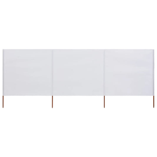 Vidaxl Paravientos De Playa De 3 Paneles Tela Blanco Arena 400x160 Cm_0