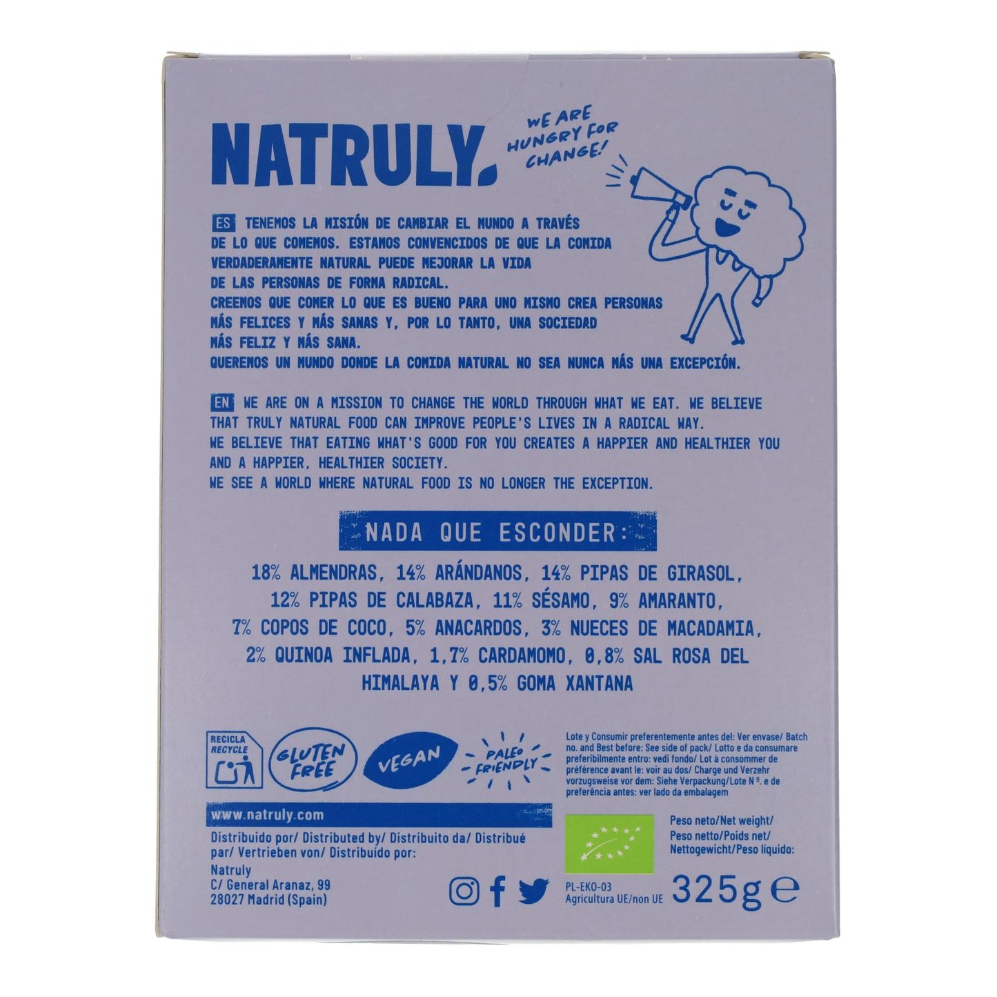 Granola Arándanos y Cardamomo BIO Natruly 325 g