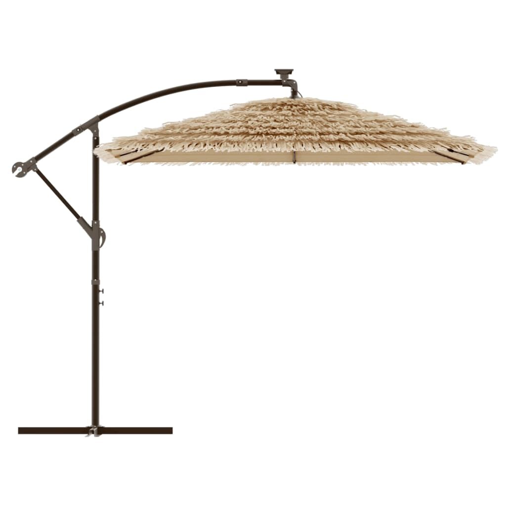 Vidaxl Sombrilla De Jardín Con Leds Poste Acero Marrón 246x246x230 Cm_4
