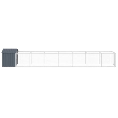 Vidaxl Caseta Perros Con Tejado Acero Galvanizado Gris 117x813x123 Cm_3