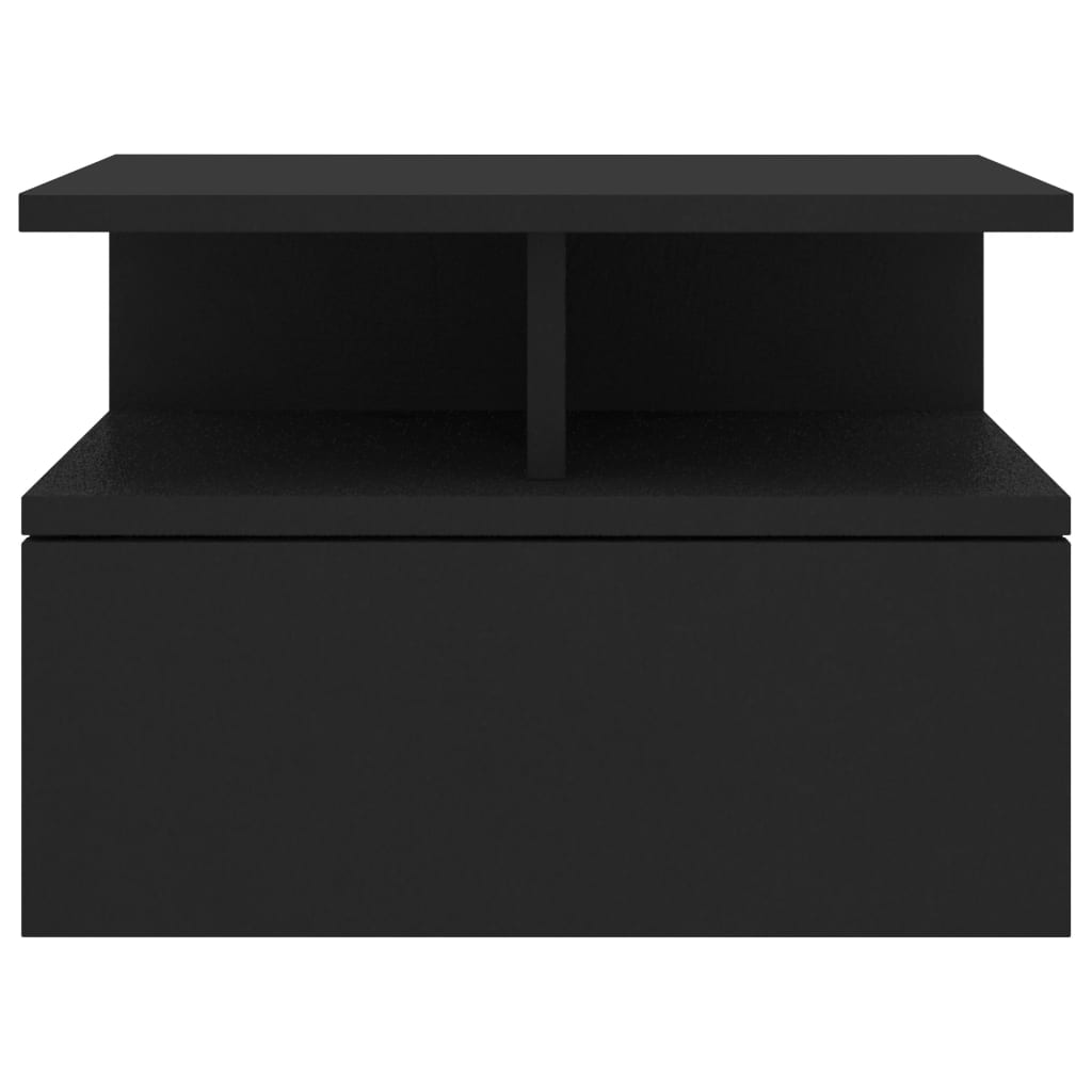 Mesitas De Noche Flotantes 2 Uds Madera Negra 40x31x27 Cm_2