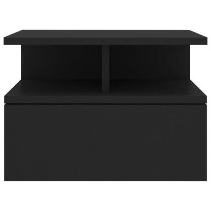 Mesitas De Noche Flotantes 2 Uds Madera Negra 40x31x27 Cm_2