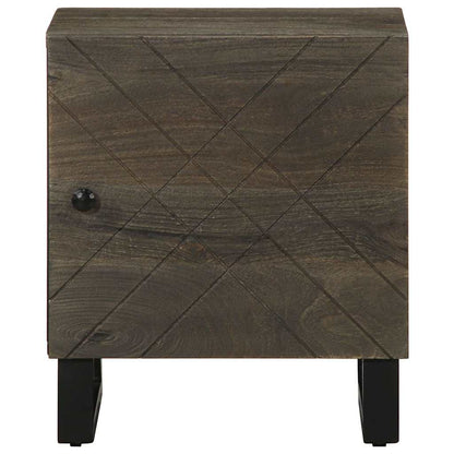 Mesita De Noche De Madera Maciza De Mango Negra 40x33x46 Cm_1