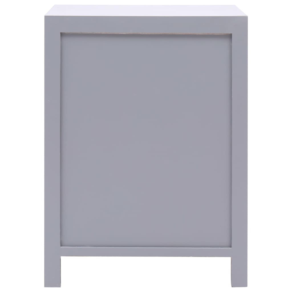 Mesita De Noche Madera De Paulownia Gris 38x28x52 Cm_1