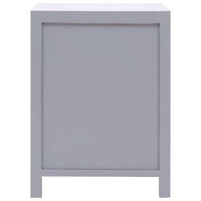 Mesita De Noche Madera De Paulownia Gris 38x28x52 Cm_1