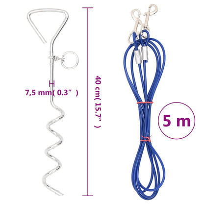 Cable De Amarre Para Perros Con Estaca De Tierra 5 M_3