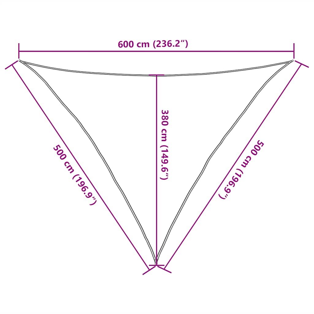 Vidaxl Toldo De Vela Triangular Hdpe Amarillo 160 G/m² 5x5x6 M_2