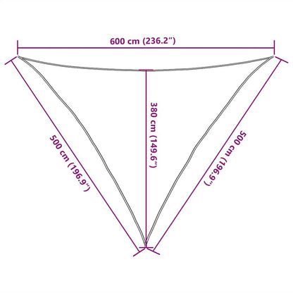 Vidaxl Toldo De Vela Triangular Hdpe Amarillo 160 G/m² 5x5x6 M_2