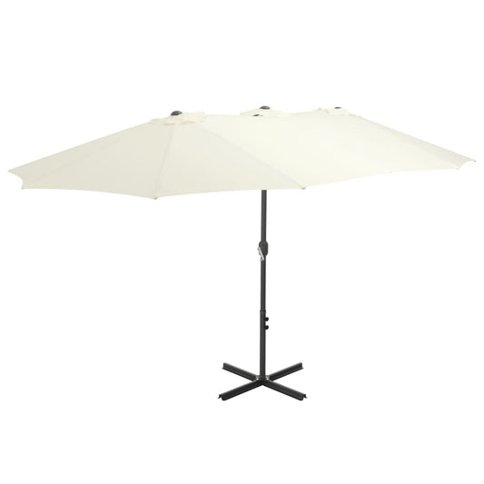 Vidaxl Sombrilla De Jardín Con Palo De Aluminio Arena 460x270 Cm_0