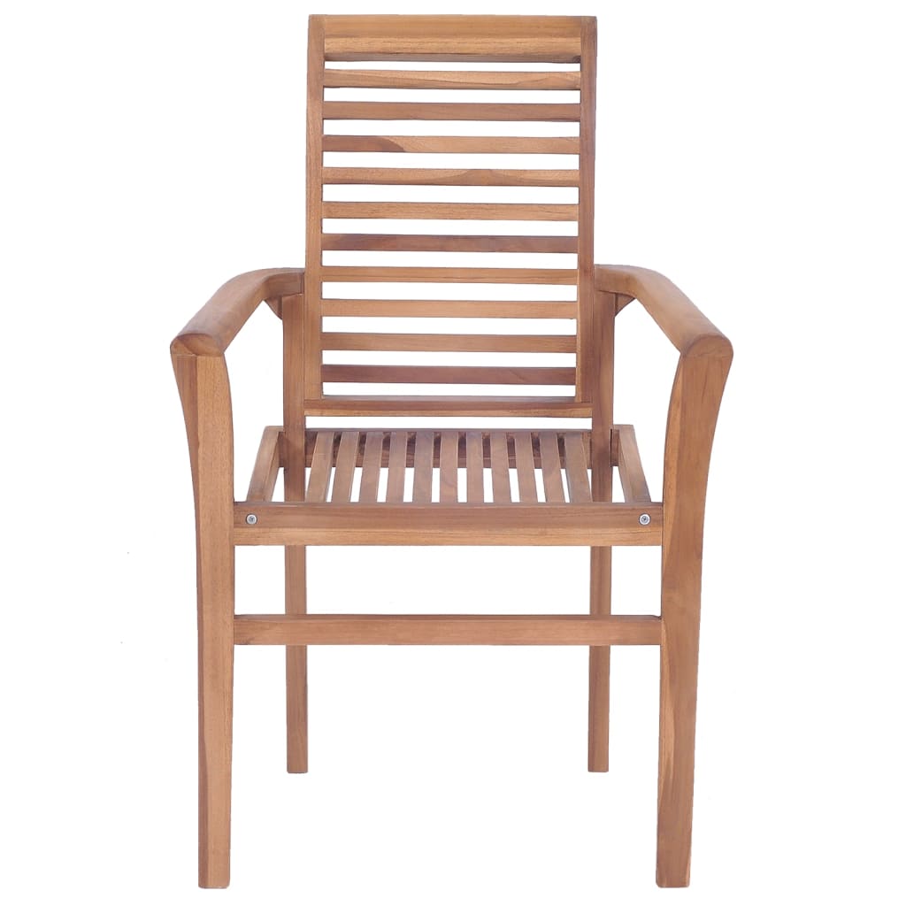 Vidaxl Sillas De Comedor 8 Unidades Madera De Teca Con Cojines Beige_3