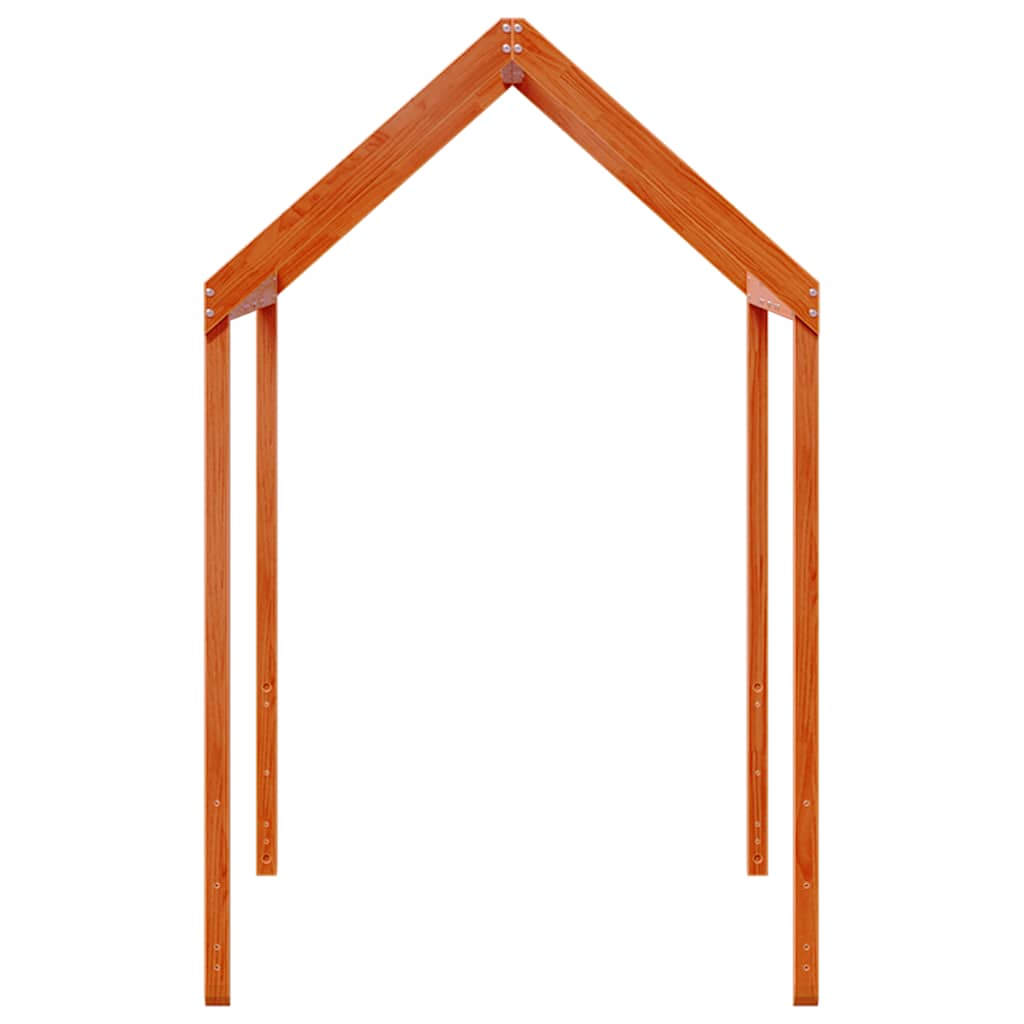 Techo De Cama Infantil Madera Maciza Marrón 217x85,5x154 Cm_4