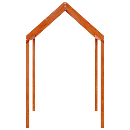 Techo De Cama Infantil Madera Maciza Marrón 217x85,5x154 Cm_4