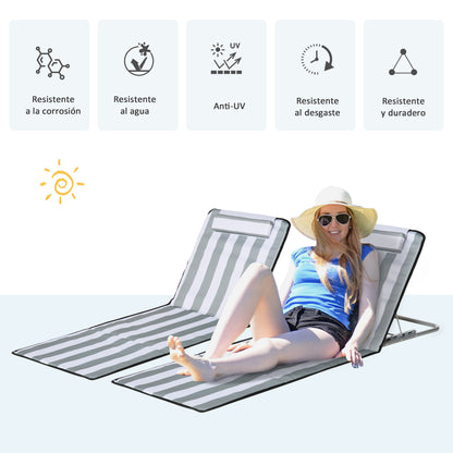 Outsunny Conjunto De 2 Esterillas De Playa Plegables_3
