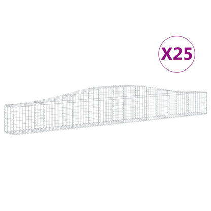 Cestas De Gaviones 25 Uds Forma De Arco Hierro 400x30x40/60 Cm_0