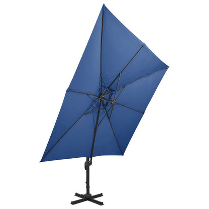 Vidaxl Sombrilla Jardín Voladiza Cubierta Doble Azul Celeste 300x300cm_1