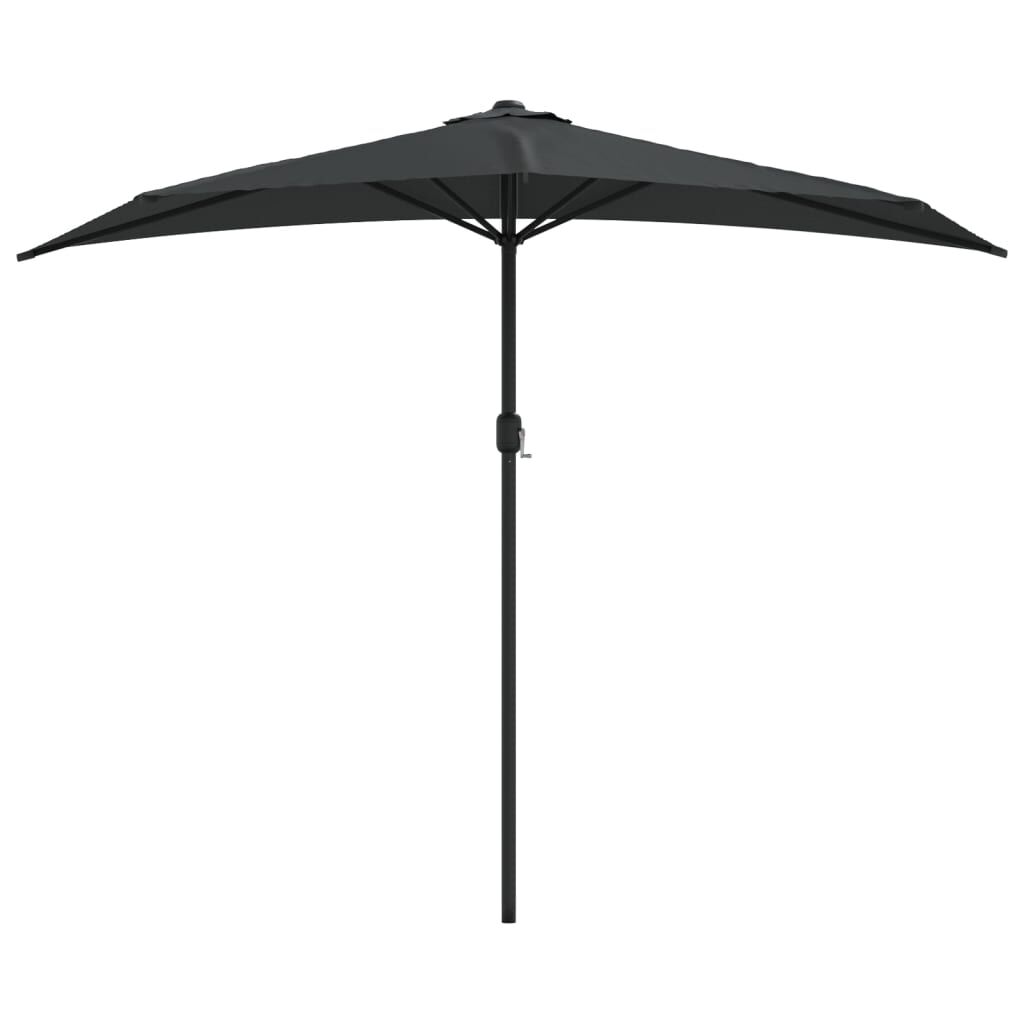 Vidaxl Sombrilla De Balcón Semicircular Palo Aluminio Gris 270x144 Cm_0