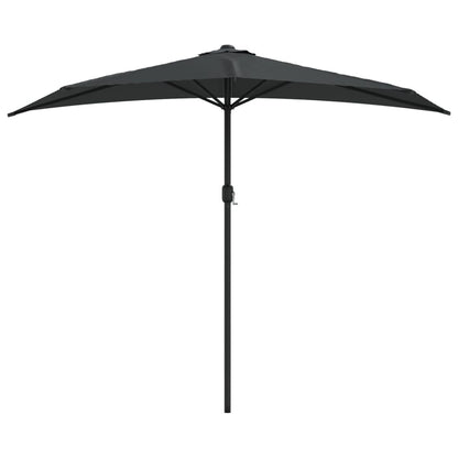 Vidaxl Sombrilla De Balcón Semicircular Palo Aluminio Gris 270x144 Cm_0